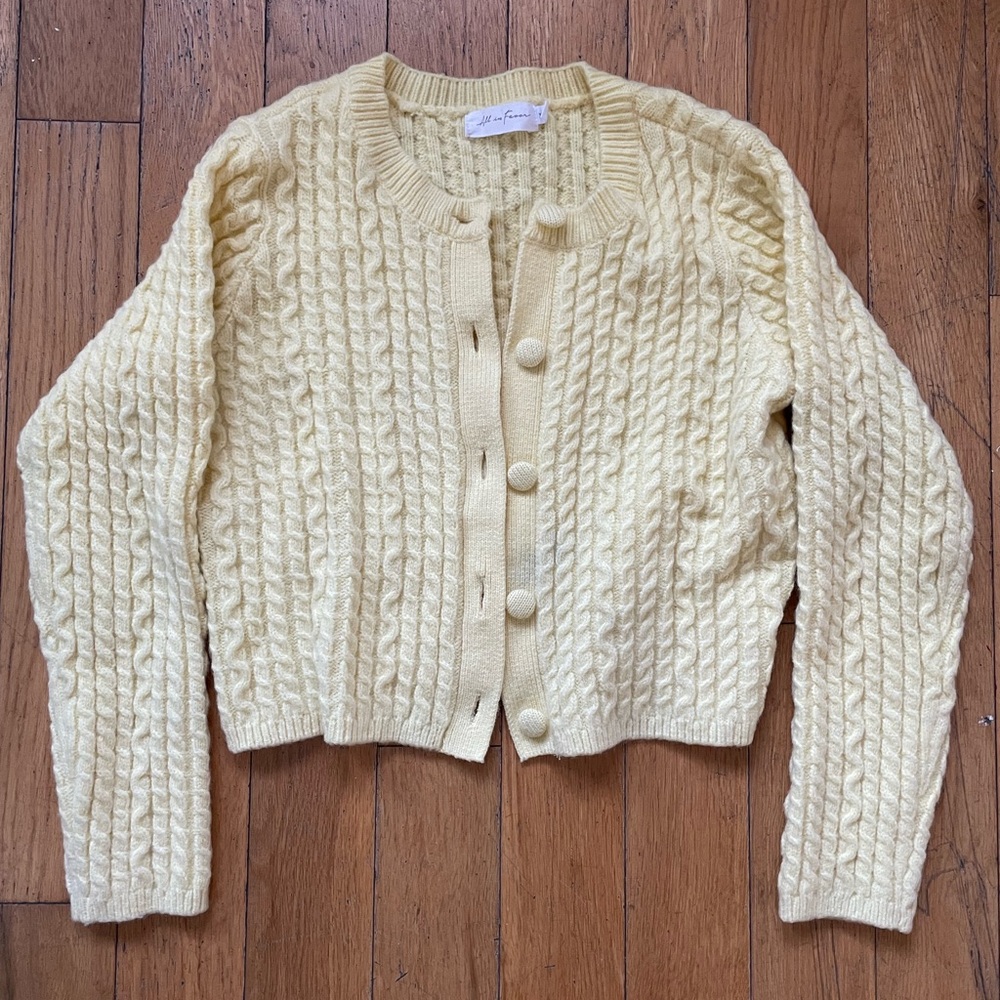 Butter Yellow Knit Cardigan